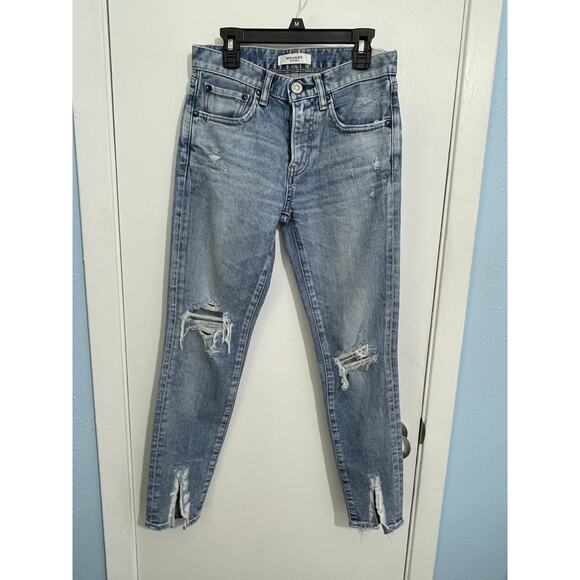 Moussy Vintage Jeans Size 24 MV Ithan Mid Rise Skinny Ankle Slits Festival - Picture 2 of 10